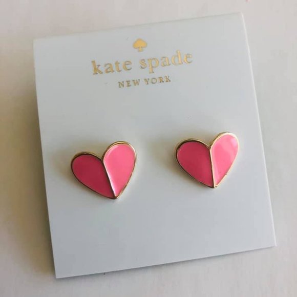 kate spade Jewelry - Kate Spade heart pink earrings New